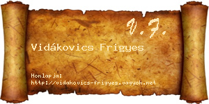 Vidákovics Frigyes névjegykártya