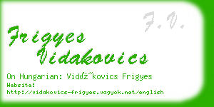 frigyes vidakovics business card